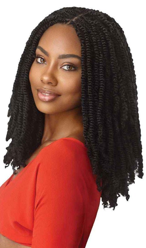Outre X-Pression - Twisted Up - Springy Afro Twist 16" 3X (5 Pack, JET BLACK 1)