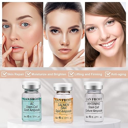 BB Facial Glow Starter Kit Hydration Serum Foundation Skincare Mix Kit 0.27oz Hydration Ampoule and Essence Foundation 12 Vials Glow Pigment Skincare Kit (Mix color)