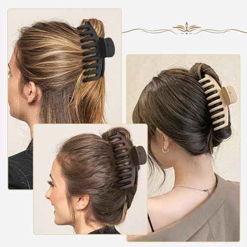 6 Pack Claw Clips Hair Clips 4 Inch Hair Claws for Thick Hair Large Matte Hair Clips for Women Strong Hold Banana Clips