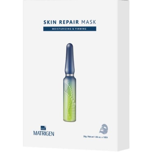 MATRIGEN Skin Repair Mask- Korean Face Mask With 6 Peptides for Moisturizing & Firming- Collagen Mask Infused with Plant Extracts to Soothe & Nourish - Ultimate Facial Mask for Glowing Skin - 10 Count