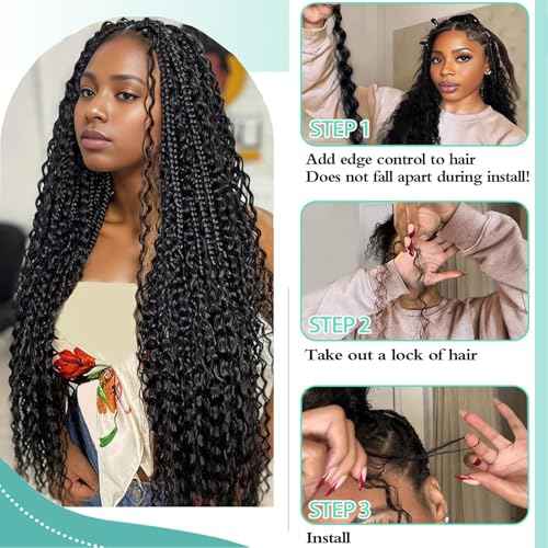 Human Braiding Hair for Boho Braids 100g 26 Inch Deep Wave Bulk Human Hair Braiding Hair Wet and Wavy No Weft Brazilian Virgin Culry Human Hair Extensions for Braiding Black Women 2 Bundles