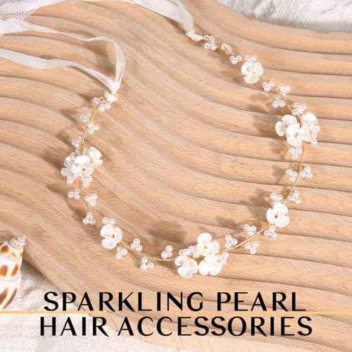 Flower Girl Hair Accessory, Pearl Headpiece for Girls and Women, Wedding, Birthday, Party, and First Communion