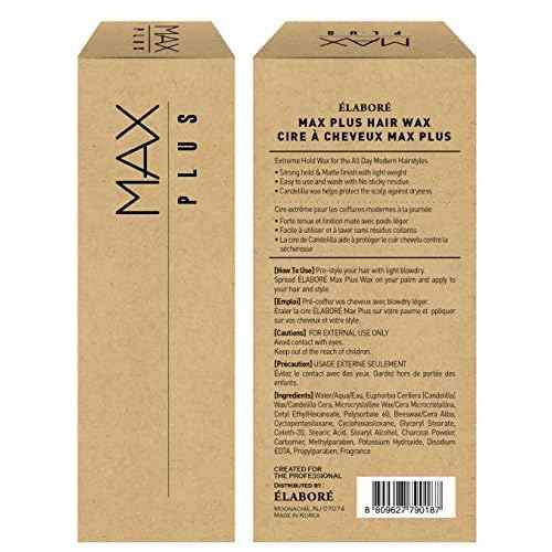 Elabore 2 Pack MAX Plus Hair Wax 3.38 fl.oz/100ml (Men's Hair Styling Wax)
