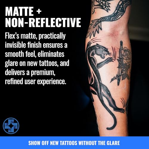 Saniderm Flex Tattoo Aftercare Bandage (New) (3 Sheets, 6 in x 8 in) ? Convenient, Faster Tattoo Healing and Protection ? Sterile, Waterproof, Ultra Flexible, Tatoo Aftercare Wrap ? Matte Finish