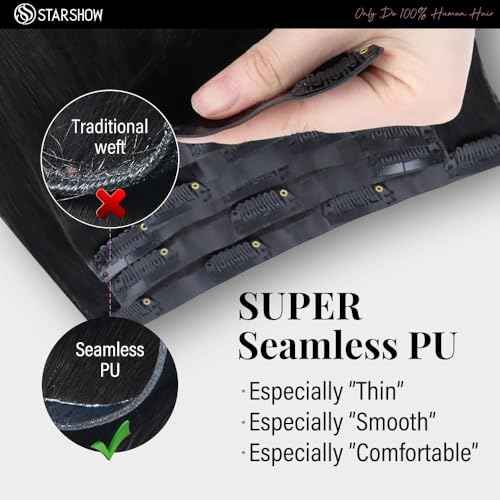 Yaki Straight Seamless Clip in Hair Extensions Remy Human Hair Extensions 2Pack 200g 14pcs Yaki Straight Clip Ins Hair Extensions Clip In Human Hair 16Inch Natural Black
