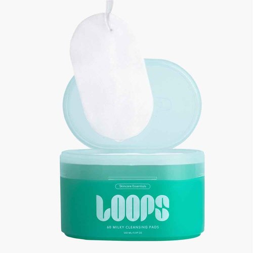 LOOPS Milky Cleanser - Deep Cleansing and Hydrating Skin Care - Pre-soaked Bamboo Pad - Facial Wash with Milky Oil Complex - Oil Cleanser for Face - Face Wash, Facial Cleansing Pads - Gifts for Women