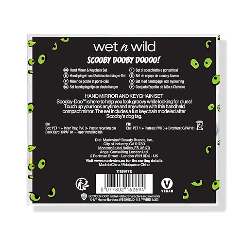 wet n wild Scooby Doo Collection, Versatile Portable Hand Mirror & Keychain Set, Comfort-Grip Handle - Scooby Dooby Doooo!