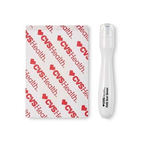 CVS Health Scar Treatment Kit: Silicone Sheets & Serum for Hydration and Scar Reduction - Natural, Medical-Grade Ingredients, Clear