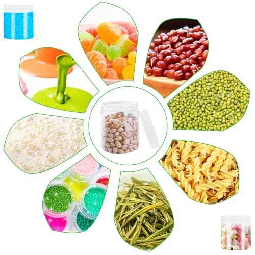 20Pack 4oz Clear Plastic Slime Containers with Lids,Round Refillable Travel Storage Sealed Jars Wide Mouth Container for Candy,Makeup,Cosmetics,Lotions,Eye Shadow,Cream,Butters