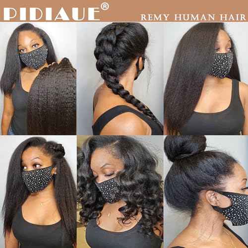 Kinkystraight Human Hair Bundles Yaki Perm Human Hair Weave 3 Bundles Yaki Straight 14 16 18 inch Brazilian Remy Hair Extensions Kinky Straight Natural Color