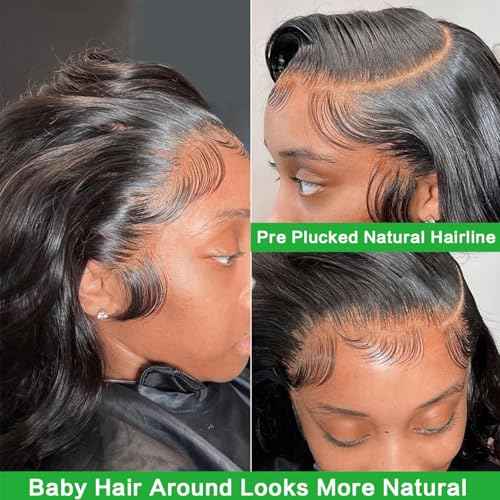 GABRIELLE 30 Inch 13x6 Lace Frontal Body Wave Wigs Human Hair HD Lace Front Body Wave Wig 200 Density Pre Plucked Lace Front Human Hair Wigs for Women Glueless Wig