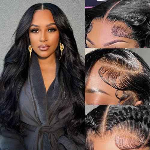 28 Inch 13x6 Body Wave Lace Front Wigs Human Hair Pre Plucked Glueless Wigs Human Hair 200% Density HD Lace Frontal Wigs Human Hair Pre Plucked for Women