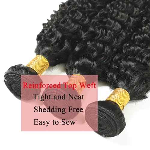 Water Wave Bundles with Closure Human Hair Wet and Wavy 18 20 22 inch 100% Unprocessed Virgin Human Hair Bundles with 16 inch Closure 5x5 Lace Free Part