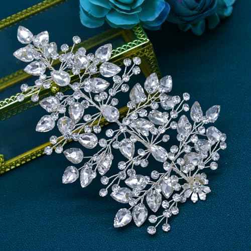 Wedding Hair Pieces for Brides, Rhinestone Bride Headpiece, Handmade Bridal Hair Accessories