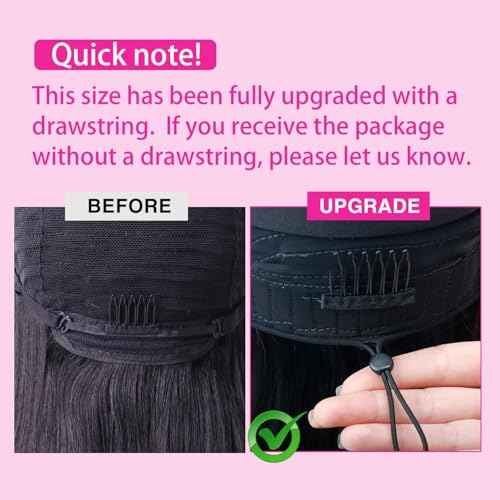 U Part Wigs Human Hair With Drawstring Straight U Part Wig For Women Easicontour Wear And Go Glueless Wigs Human Hair Beginner Friendly 200% Density Natural Color (22 Inch)