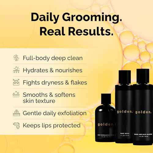 Golden Grooming The Unbearded Bundle ? Clean Face & Fresh Skin Essentials for Black Men | Beard & Hair Shampoo, Body Wash, Balm & More!