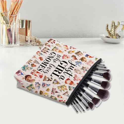 Gnomes Gifts for Women Makeup Bag, Magic Stars Gnome Birthday Gift for Women, Makeup Travel Gnomes Essentials Zipper Pouch for Friend Sister Bestie