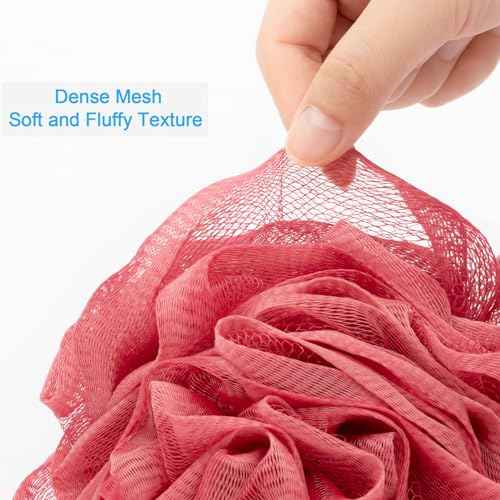 AmazerBath Loofah Sponge 75g/Piece, Exfoliating Bath Sponge Body Scrubber - Loofa Set of 4 - SunsetBerry Colors, Large