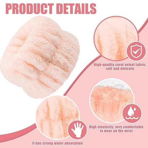 8Pcs Anmieciu Microfiber Spa Wristbands, Face Washing Wrist Towels to Prevent Liquid Spilling Down Your Arms
