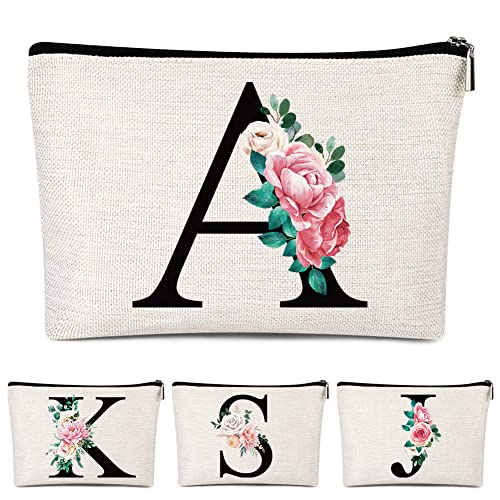 Pyotivol Monogrammed Makeup Bag for Women, Small Personalized Cosmetic Make Up Toiletry Pouch for Purse with Trendy Aesthetic Design, Ideal Travel Period Gift for Friends Bridesmaids