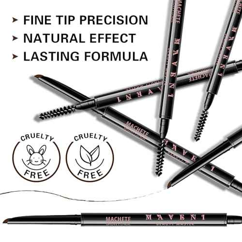 Microblading Eyebrow Pencil, Eyebrow Retractable Definer Pencil, Long Lasting Eye Brow Pencil, Angled Precision Tip, 0.1MM Ultra Slim Eyebrow Makeup, Waterproof, Smudgeproof (05 DEEP BROWN)