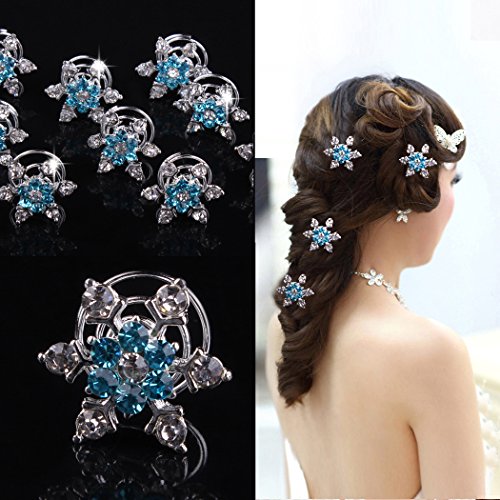 Jovono Boho Hair Clips Silver Crystal Headpieces Wedding Snow Hair Accerssories for Women and Girls (Set-2)