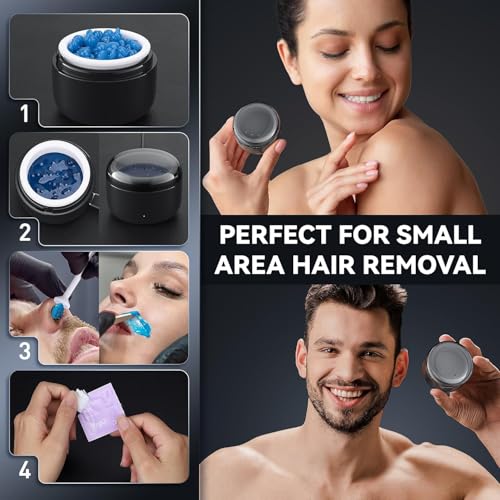 Nose Wax Kit Men and Women 100g Wax USB Fast Heat Smart Constant Temp 12 Nose Hair Sticks 3 Silicone Pots Travel Size Unisex Suitable for Different Body Parts