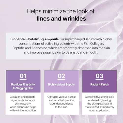 Biopepta Revitalizing Ampoule 5.07 fl oz /150ml Skin Elasticity Wrinkle Care Hydrating Skin with Marine Collagen Peptides Korean Skincare