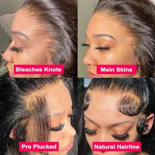 Straight Human Hair Wigs for Women Lace Front Wigs Pre Plucked Glueless 13x6 HD Lace Front Wigs Human Hair 180% Density Straight Frontal Wigs Human Hair 30 Inch