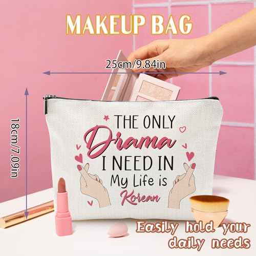 Korean Drama Fan Gifts - Funny Gifts for K-pop Lovers, Small Makeup Bag Korean Stuff Merch Gifts for Women, Korean Accessories Essential Gifts for Friends Besties Birthday Christmas Gifts