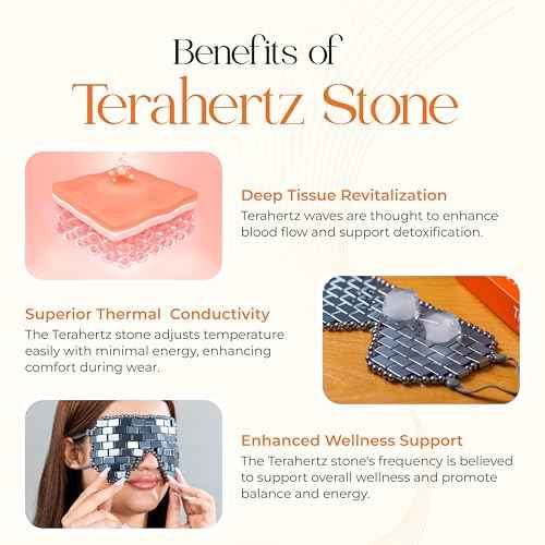 TeraRX¢ç Terahertz Eye Mask ? 100% Authentic Terahertz Stone Eye Mask for Cooling & Heating Therapy ? Easy To Wear Design with Secure Comfort Straps ? Relieves Puffiness, Eyes Fatigue & Fascial Tension