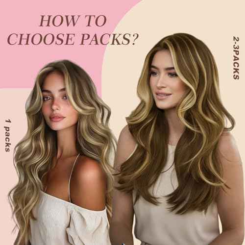 Clip in Hair Extensions Real Human Hair, 120g 7pcs Human Hair Extension Clips, 22 Inch Chocolate Brown to Caramel Blonde #4/27/4 Human Hair Clip in Extensions, Double Weft Clip in Human Hair Extensions Straight Hair