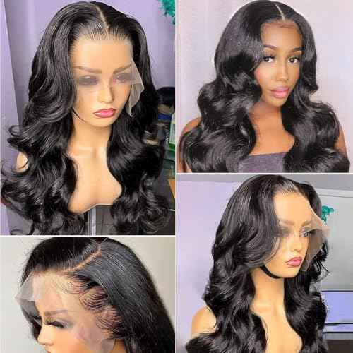 250 density human hair wig 13x4 HD Lace Front Wigs Pre Plucked glueless wig human hair Body Wave Wigs Human Hair For Black Women Frontal Wigs Human Hair wigs Bleached Knots 18 Inch