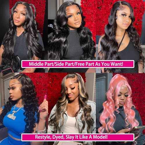 Body Wave Lace Front Wigs Human Hair 13x4 HD Transparent Lace Front Wigs Human Hair Pre Plucked 180 Density Brazilian Virgin Human Hair Glueless Wig for Women Natural Hairline 20 Inch