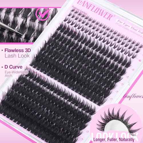 Spiky Lash Clusters Manga Eyelash Clusters D Curve Cluster Eyelash Extensions Wispy Cluster Lashes with Bottom Lashes 12-20mm Fairy Individual Lashes by Lanflower