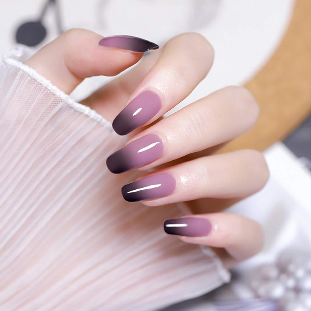 Omainy Gel Nail Polish Set -Color Changing Gel Nail Polish Set Red Grey Black Purple Blue Pink Red Lavender Blue Color Changing Gel Polish Soak Off UV LED Thermal Temperature Art (8PCS002)