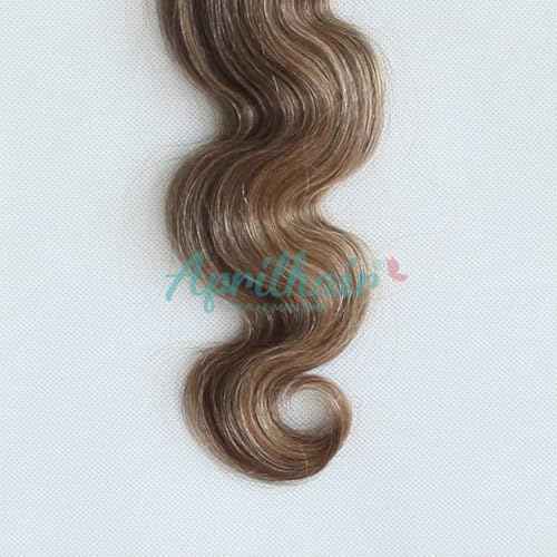 8A Machine Double Weft Raw Brazilian Virgin Human Hair Extensions Highlight P4/27 Brown Honey Blonde Body Wave 3 Bundles 16" 18" 20"