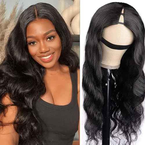 Body Wave V Part Wig Human Hair Wigs For Black Women Upart Part Wig Glueless Clip In Half Wig Upgrade U Part Wig Beginner Friendly No Sew In No Glue Density 26inch