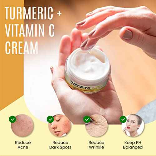 Glow Boosting Moisturizer- Anti-Aging, Reduce Acne, Dark Spot Remover, Hydrates & Controlling Oil & Refining Pores Turmeric Mask - Set of 4 (Turmeric Complete Set)