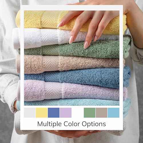 TEXTILOM Washcloths for Body and Face ? Hotel and Spa Quality & Soft & Absorbent & Quick Dry Wash Cloths for Your Body ? 100% Turkish Cotton Wash Clothes Towel Set of 4 (13 x 13 inches) - Green