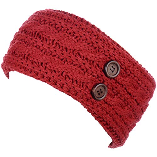 Be Your Own Style BYOS Women’s Winter Chic Cable Warm Fleece Lined Crochet Knit Headband Turban