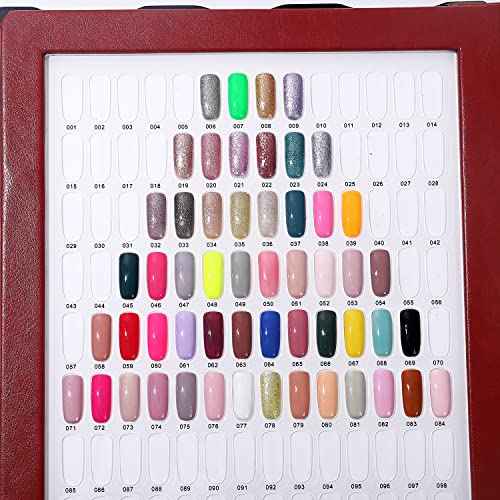 NMKL38 Luxury 308 Nail Color Chart Poly Nail UV Gel Polish Display Book with 360 Fake Nail Tips for Nail Art Salon Durable