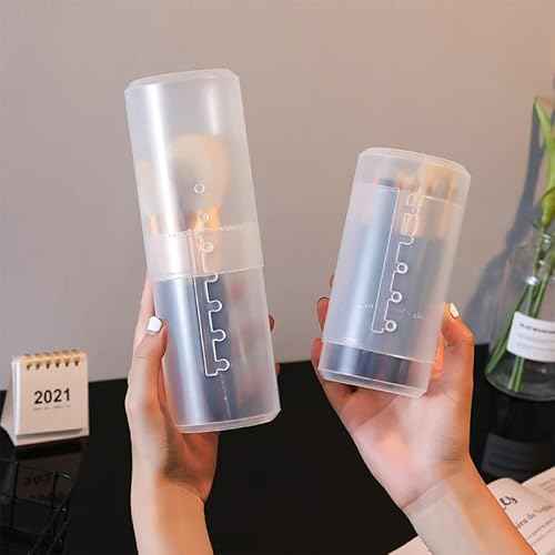 Retractable Makeup Brush Holders, Clear Plastic Travel Makeup Brush Cup with Lid, Portable Cosmetic Brush Organizer Container, Dustproof Brushes Storage Case for Women Make-up Artist, 1pc