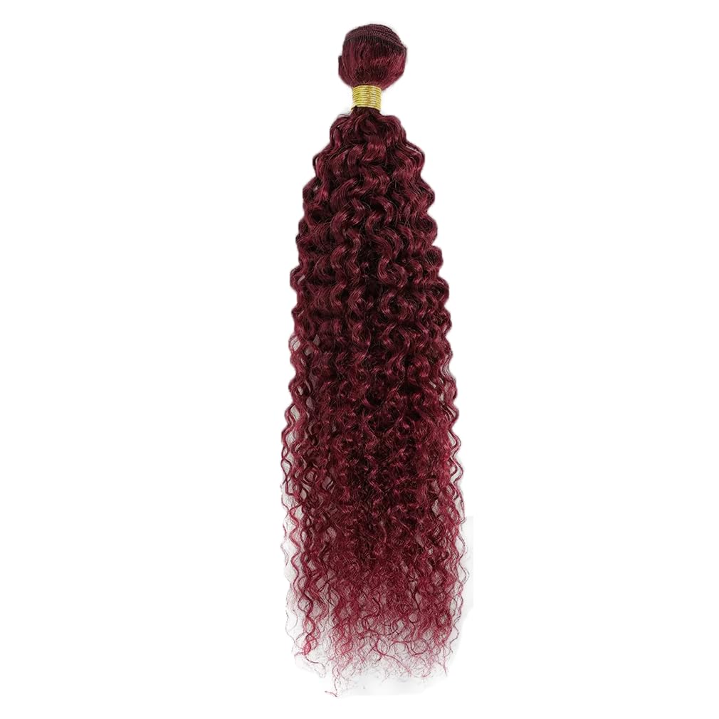 Burgundy Bundles 99J Kinky Curly Human Hair Bundles Brazilian Burgundy Kinky Curly Bundles Human Hair Unprocessed Virgin Hair 1 Bundle 20 Inch 99J Bundles Human Hair Weave