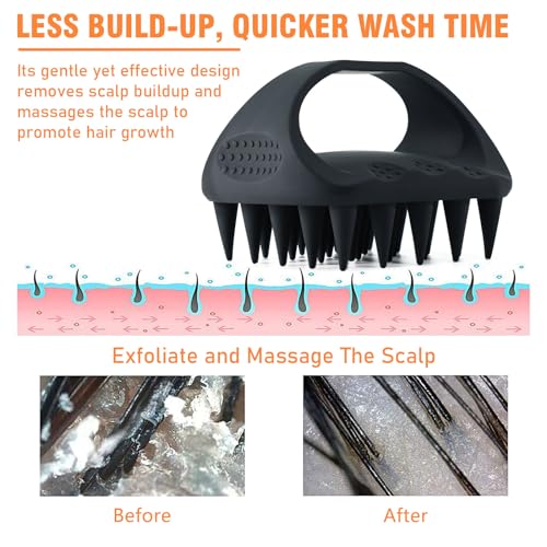 Scalp Massager Shampoo Brush, Scalp Scrubber for Dandruff & Build Up, Scalp Massager Hair Growth - 100% Silicone, Plastic Free