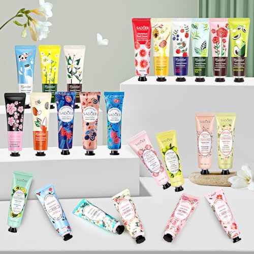 Hand Cream Gifts Set For Women, Teacher Appreciation Gifts, Bulk Hand Lotion for Dry Cracked Hand, Mini Travel Size Hand Cream, Christmas Birthday Mothers Day Gift for Teacher Nurse Coworker