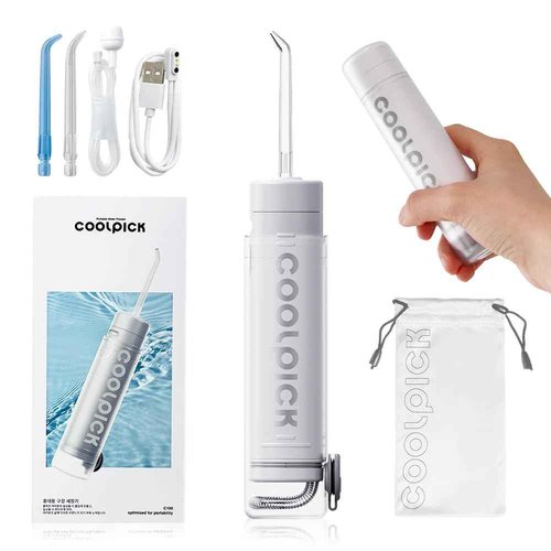 CoolPick Mini Water Flosser Travel Size – Portable Cordless Oral Irrigator, 3 Modes, IPX7 Waterproof, Teeth Cleaner for Braces and Gum Care, Compact Dental Device for Home & Travel, USB Rechargeable