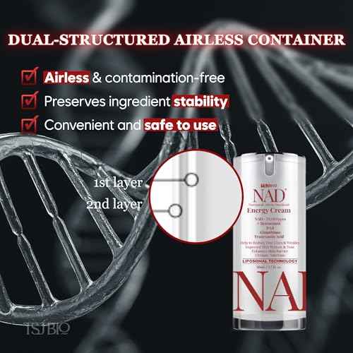 NAD+ Energy Revitalizing Cream - Premium Daily Moisturizer with NAD+ 50,000PPM, Resveratrol & 9 Growth Factor Complex
