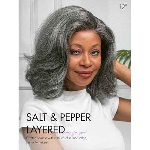 LUVME HAIR Salt & Pepper Layered Bob Glueless Pre-Cut Lace Wig Gray Wigs For Women Short Grey Hair Glueless Bob Wigs Pre Plucked Pre Cut Pixie Cut