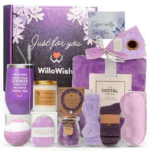 WILLOWISH 15 Pcs Self-Care Gifts for Women - Purple, Medium
